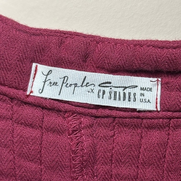 Free People X CP Shades Wine Yoko Tunic Top Women's Long Sleeve Size M - Picture 2 of 15